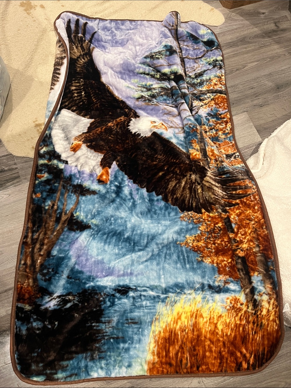 Eagle Scenic Plush Throw Blanket